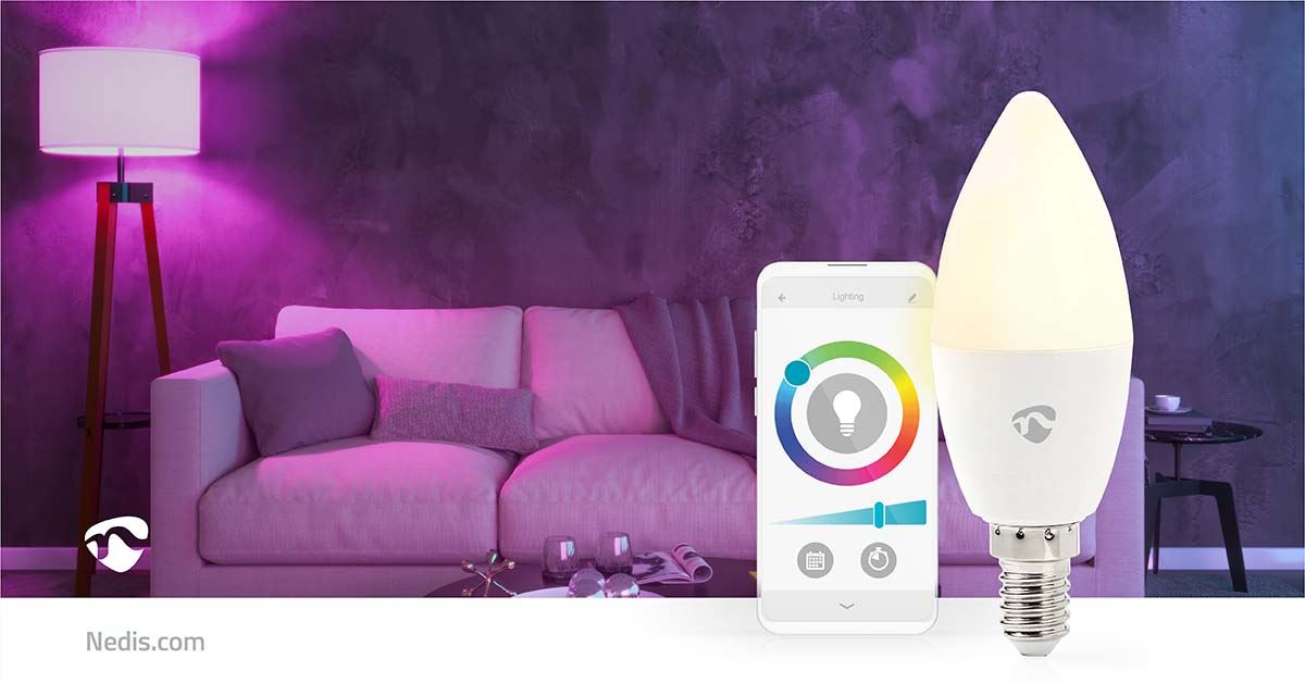 Nedis SmartLife Full Colour LED Bulb | Wi-Fi | E14 | 470 lm | 4.9 W | RGB / Warm to Cool White | 2700 - 6500 K | Android™ / IOS | Candle | 1 pcs