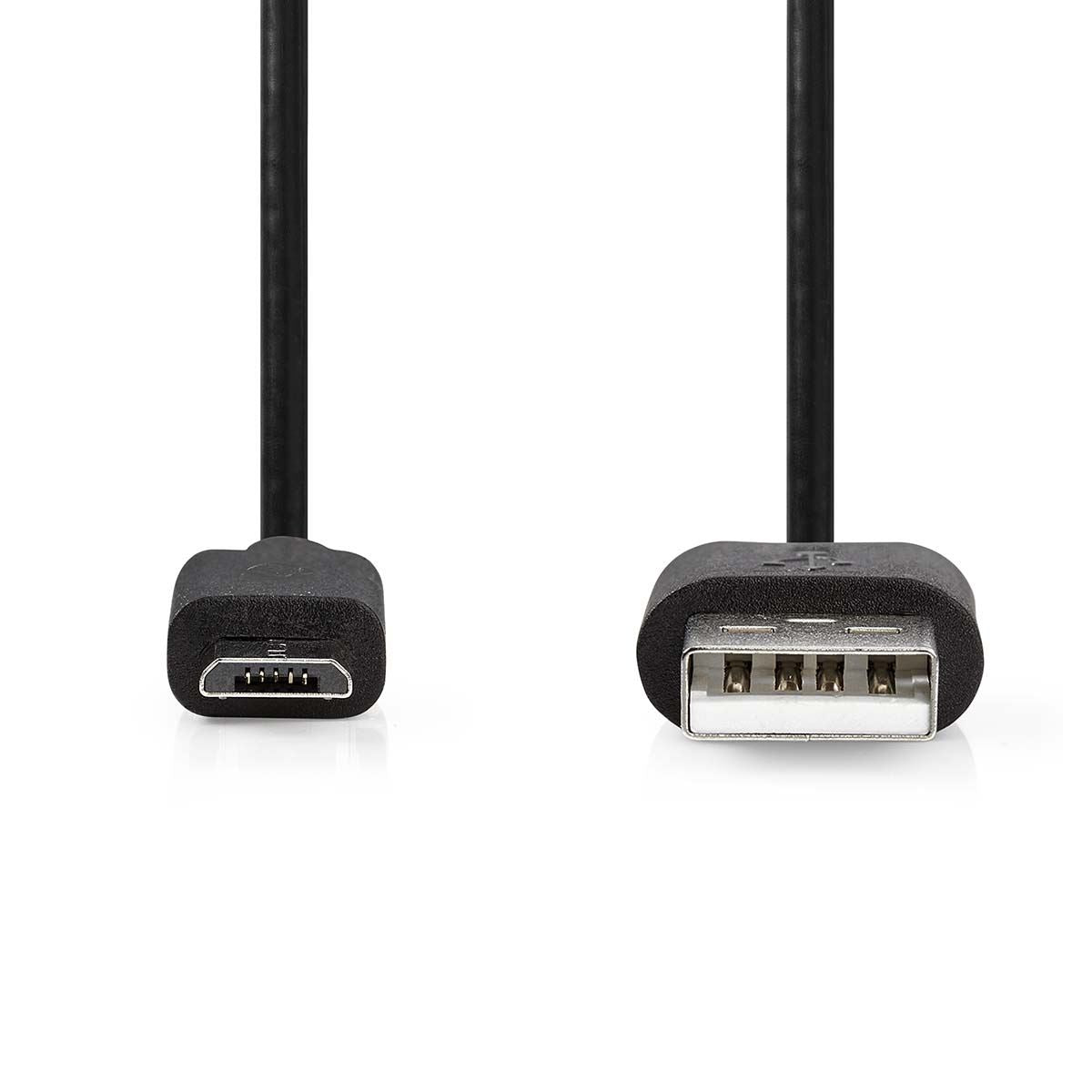 Nedis USB Cable | USB 2.0 | USB-A Male | USB Micro-B Male | 10 W | 480 Mbps | Nickel Plated | 3.00 m | Round | PVC | Black | Label