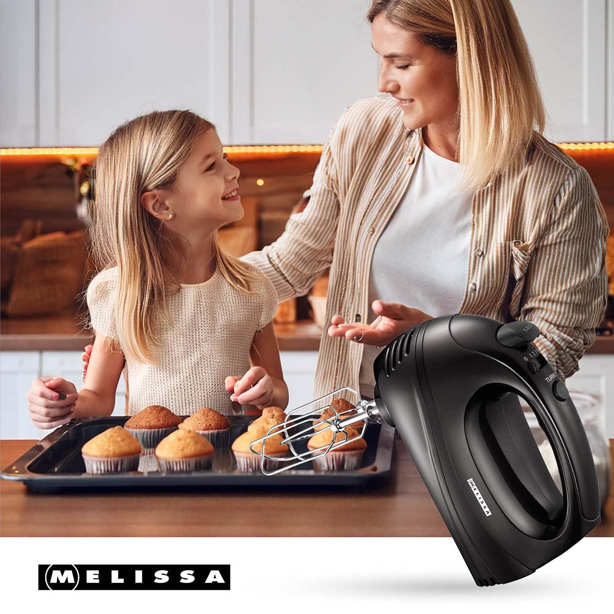 MELISSA Hand Mixer with Turbo 300 Watt | Black