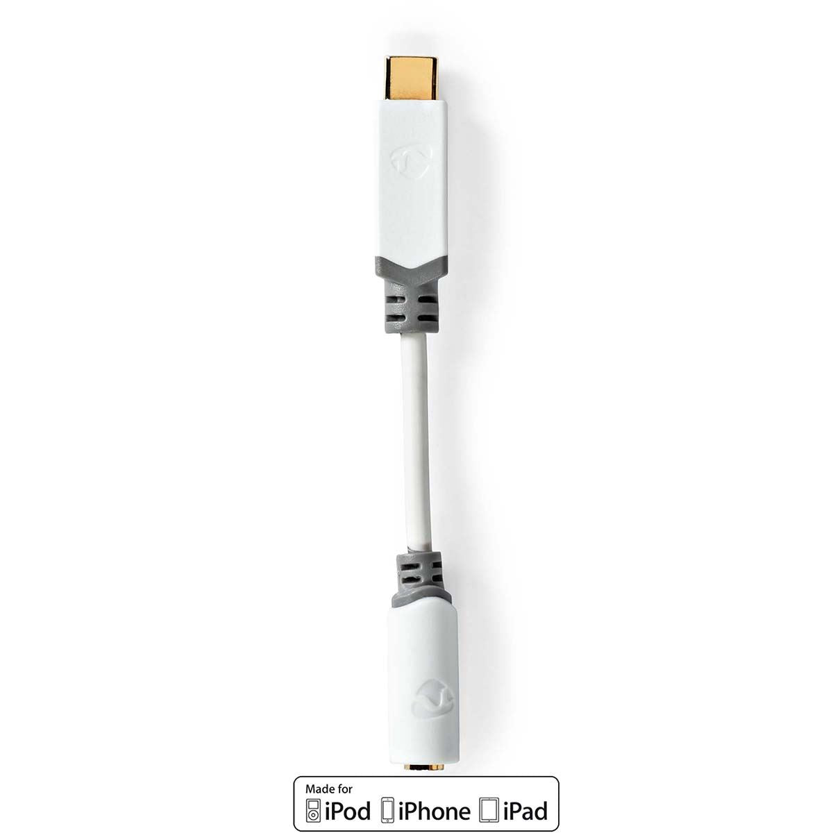 Nedis USB-C™ Adapter | USB 2.0 | USB-C™ Male | 3.5 mm Female | 0.10 m | Round | Gold Plated | PVC | White | Box