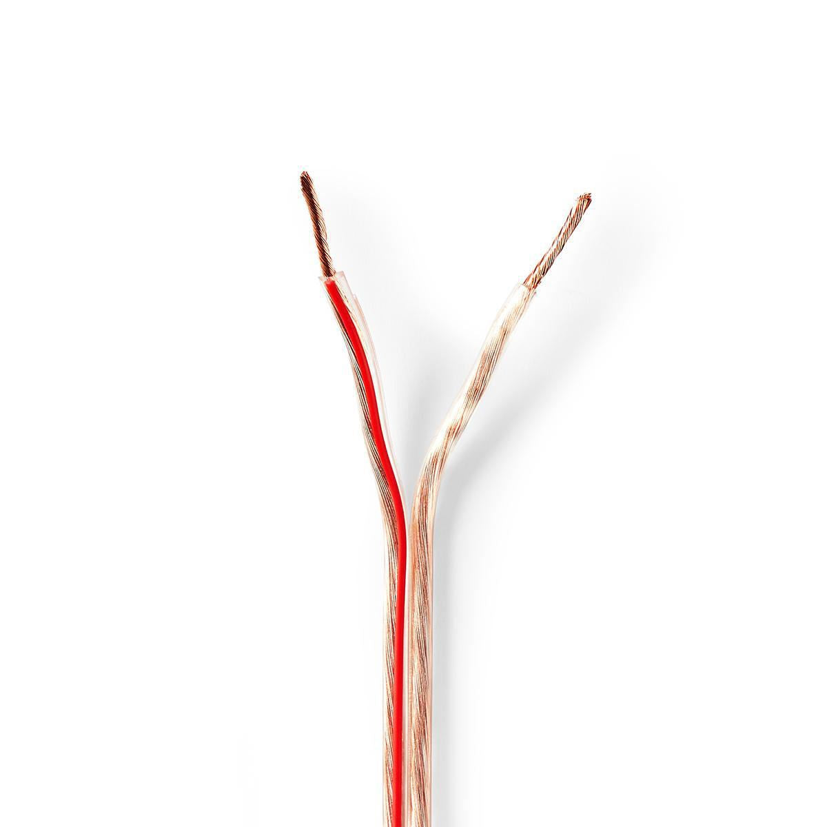 Nedis Speaker Cable | 2 x 1.50 mm² | Copper | 15.0 m | Round | PVC | Transparent | Reel