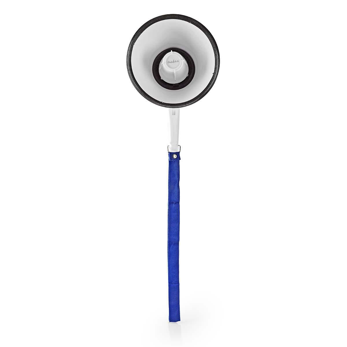 Nedis Megaphone | Maximum range: 250 m | Maximum Volume control: 115 dB | Built-In Microphone | Built-in siren | Recording function | Blue / White
