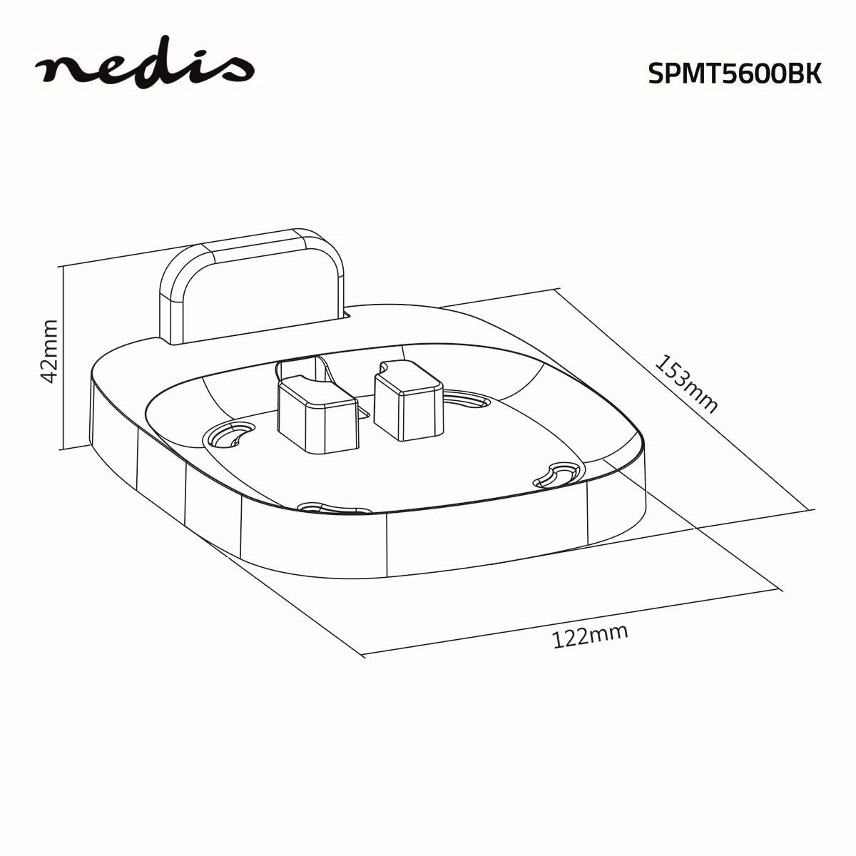 Nedis Speaker Mount | Compatible with: Sonos® One SL™ / Sonos® One™ / Sonos® PLAY:1™ | Wall | 7 kg | Fixed | ABS / Steel | Black