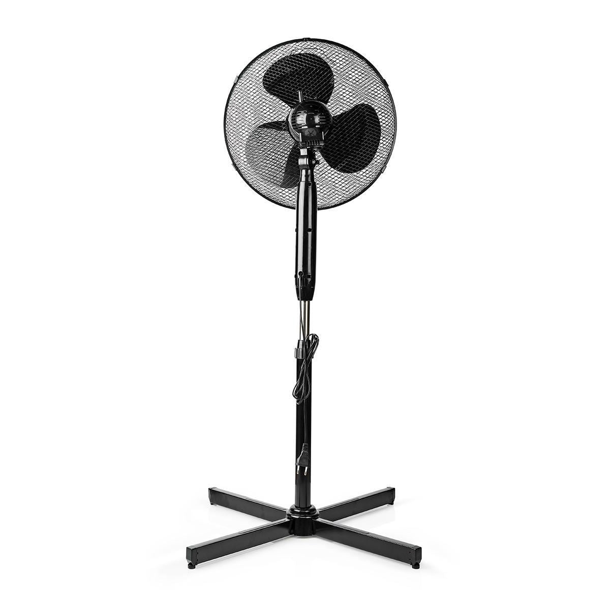Nedis Stand Fan | Diameter: 400 mm | 3-Speed | Oscillation | 40 W | Adjustable height | Shut-off timer | Remote control | Black