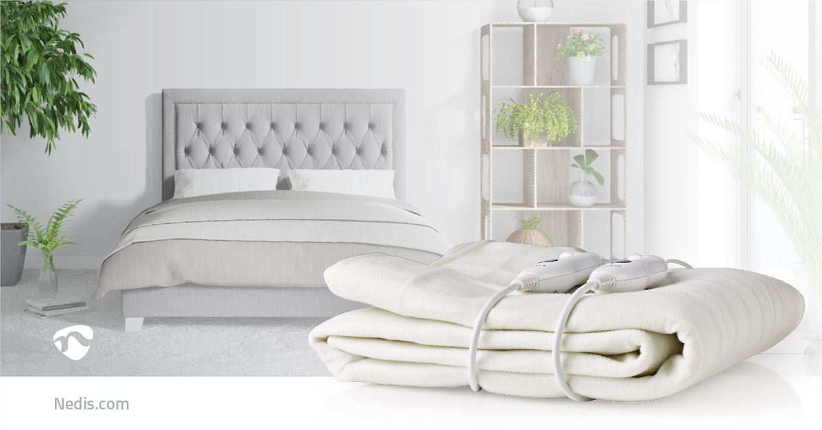 Nedis Electric Blanket | Underblanket | 2 Persons | 160 x 140 cm | 3 Heat Settings | Washable | Overheating protection | Polyester