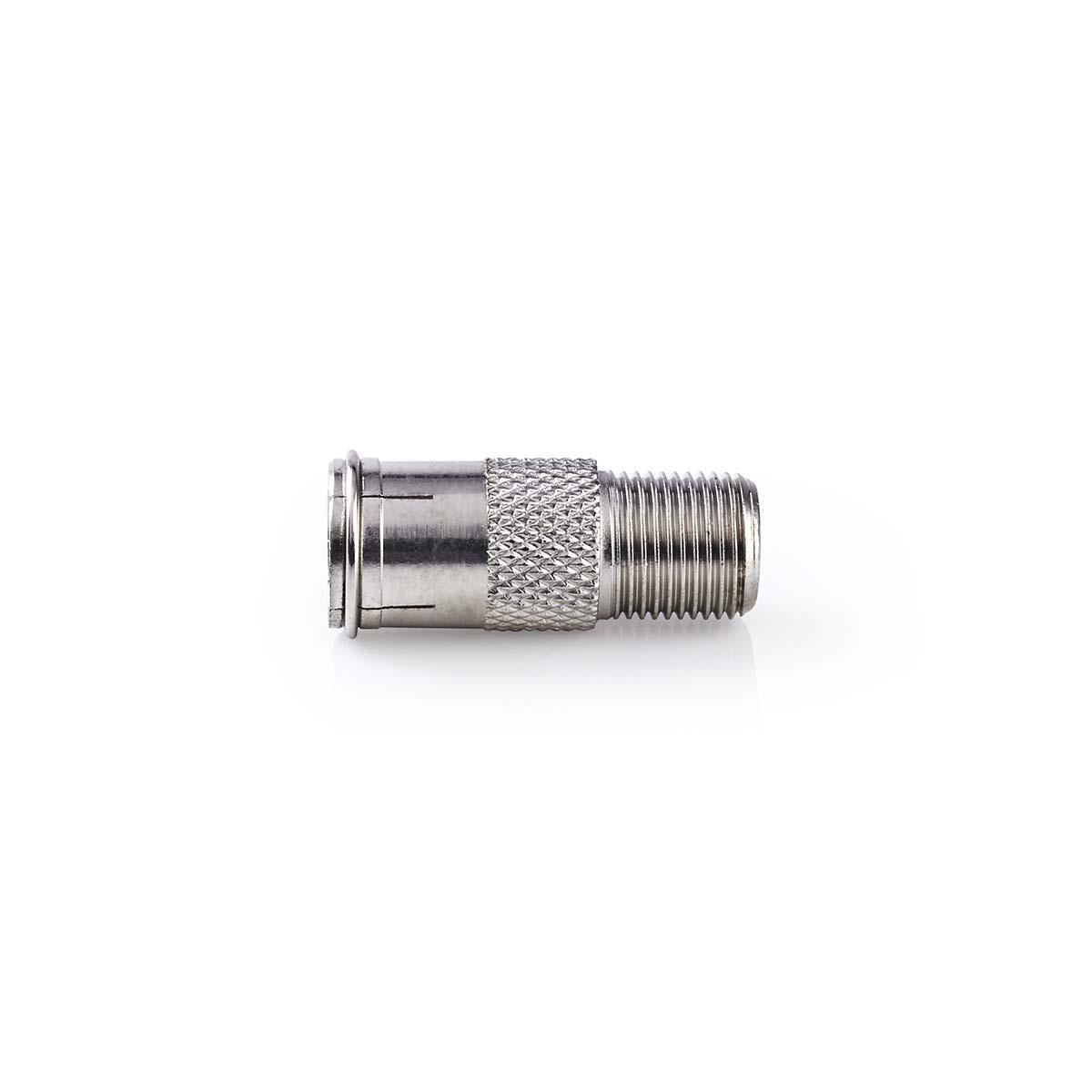 Nedis Satellite & Antenna Adapter | F Male Quick | F Female | Nickel Plated | 75 Ohm | Straight | Metal | Silver | 10 pcs | Envelope