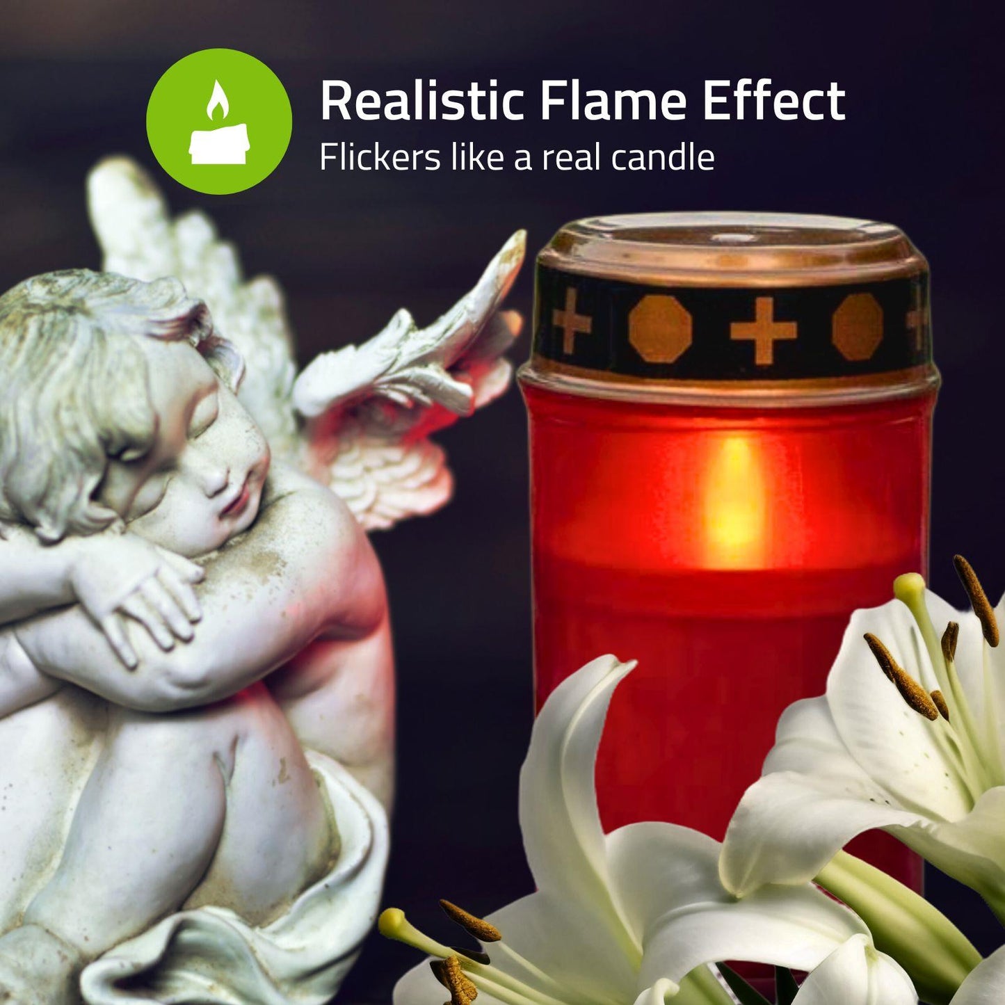 Nedis LED Grave Light | Counter Display | Number of lamps in packaging: 12 pcs | Realistic Flickering Effect | Timer function: 6 Hours On/18 Hours Off