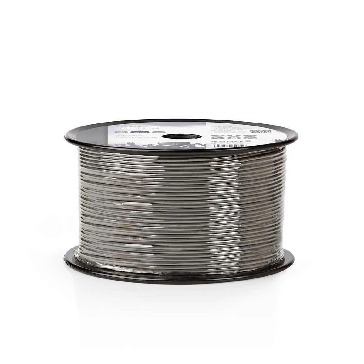 Nedis Audio Cable | 2 x 0.16 mm² | Copper | 100.0 m | Round | PVC | Dark Grey | Reel