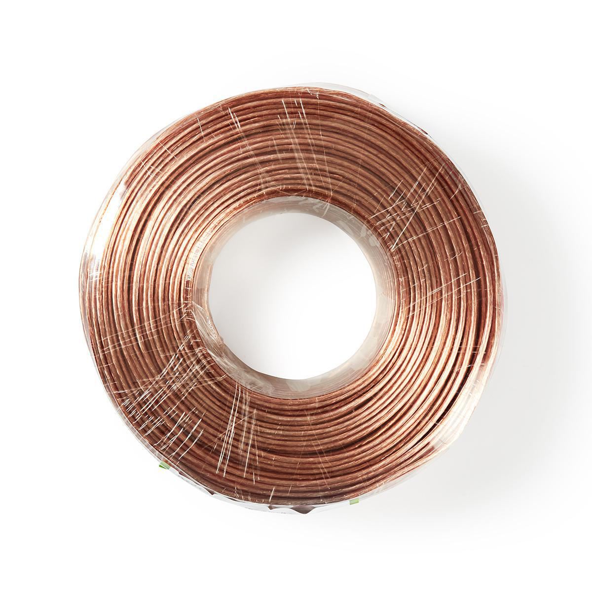Nedis Speaker Cable | 2 x 1.50 mm² | CCA | 100.0 m | Round | PVC | Transparent | Wrap
