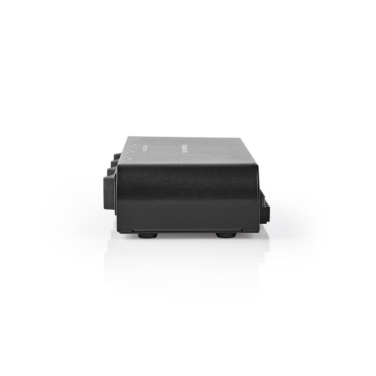 Nedis Speaker Control Switchbox | 4 port(s) | Terminal Screws | Speaker impedance: 4-16 Ohm | Maximum load per channel: 200 W | Aluminium | Black
