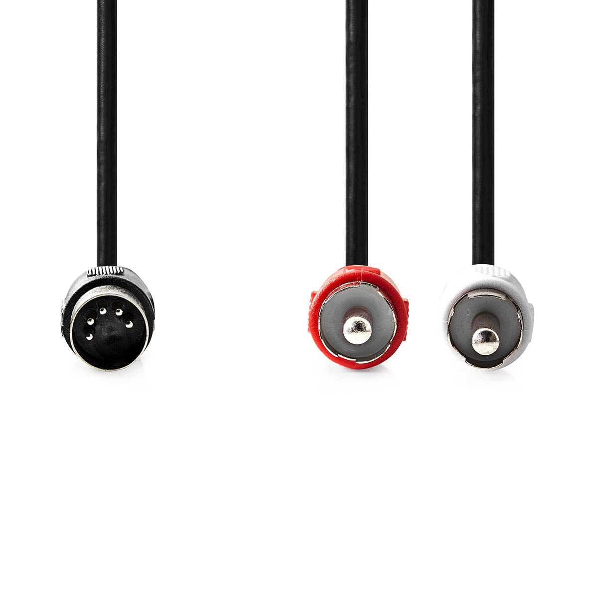 Nedis DIN Audio Cable | DIN 5-Pin Male | 2x RCA Male | Nickel Plated | 1.00 m | Round | PVC | Black | Label