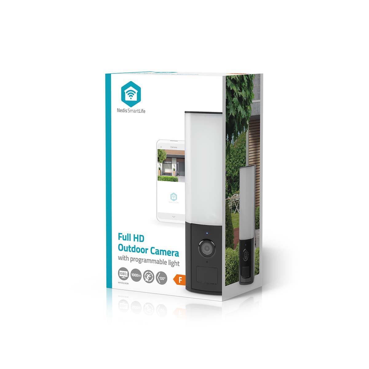 Nedis SmartLife Outdoor Camera | Wi-Fi | Ambient light | Full HD 1080p | IP65 | Cloud Storage (optional) / microSD (not included) / Onvif | 100 - 240 V AC | With motion sensor | Night vision | Black