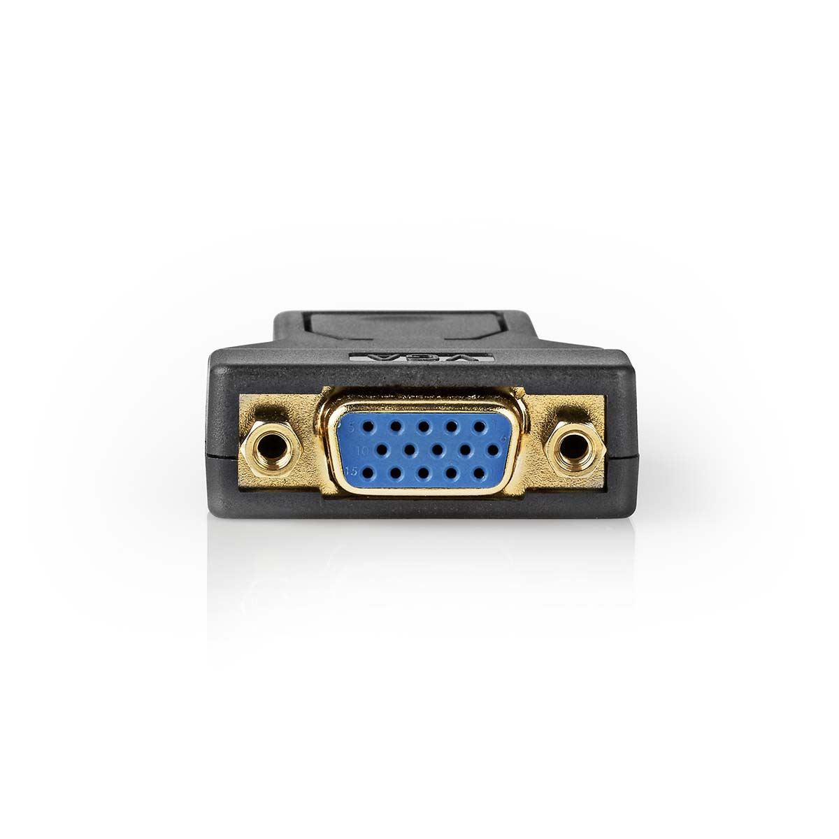 Nedis DisplayPort Adapter | DisplayPort Male | VGA Female | 1080p | Gold Plated | Straight | Round | ABS | Anthracite | Box