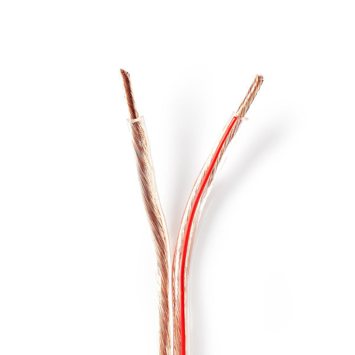 Nedis Speaker Cable | 2 x 4.00 mm² | Copper | 25.0 m | Round | PVC | Transparent | Reel