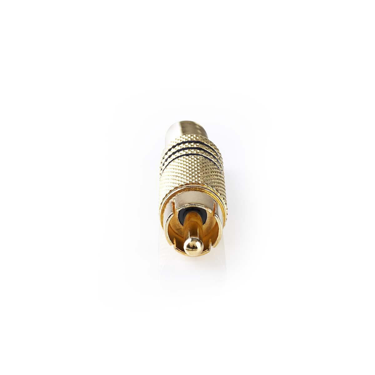Nedis RCA Connector | Straight | Male | Gold Plated | Solder | Cable input diameter: 7.0 mm | Metal | Black | 10 pcs | Envelope