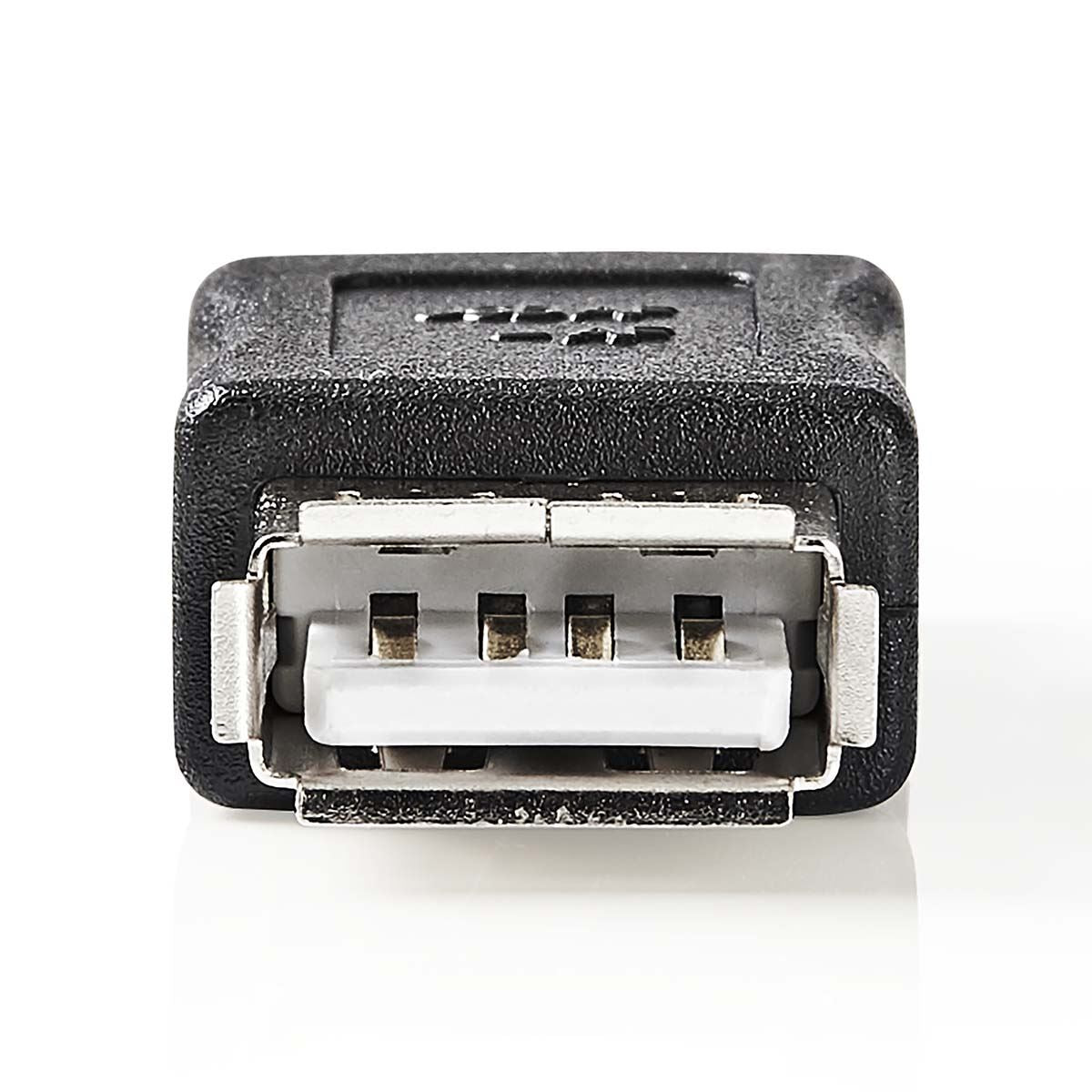 Nedis USB-A Adapter | USB 2.0 | USB-A Female | USB-A Female | 480 Mbps | Round | Nickel Plated | PVC | Black | Box