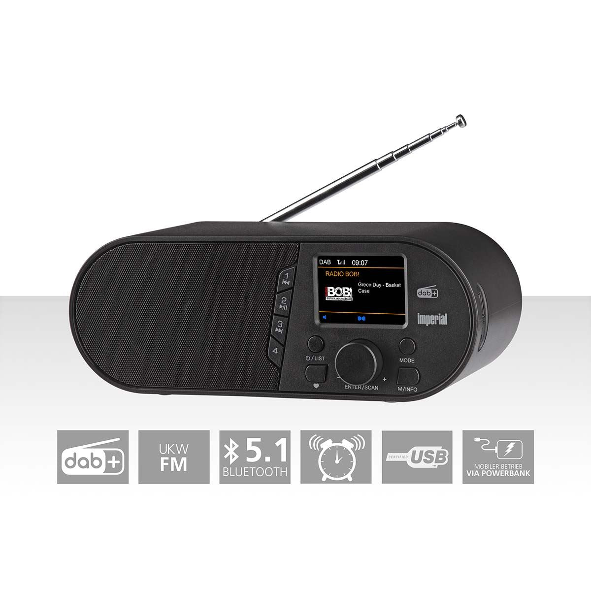 Imperial DABMAN d105 Compact DAB+ /FM / Bluetooth Radio Black