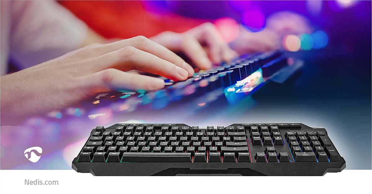 Nedis Wired Gaming Keyboard | USB Type-A | Membrane Keys | LED | AZERTY | FR Layout | USB Powered | Power cable length: 1.30 m | Multimedia