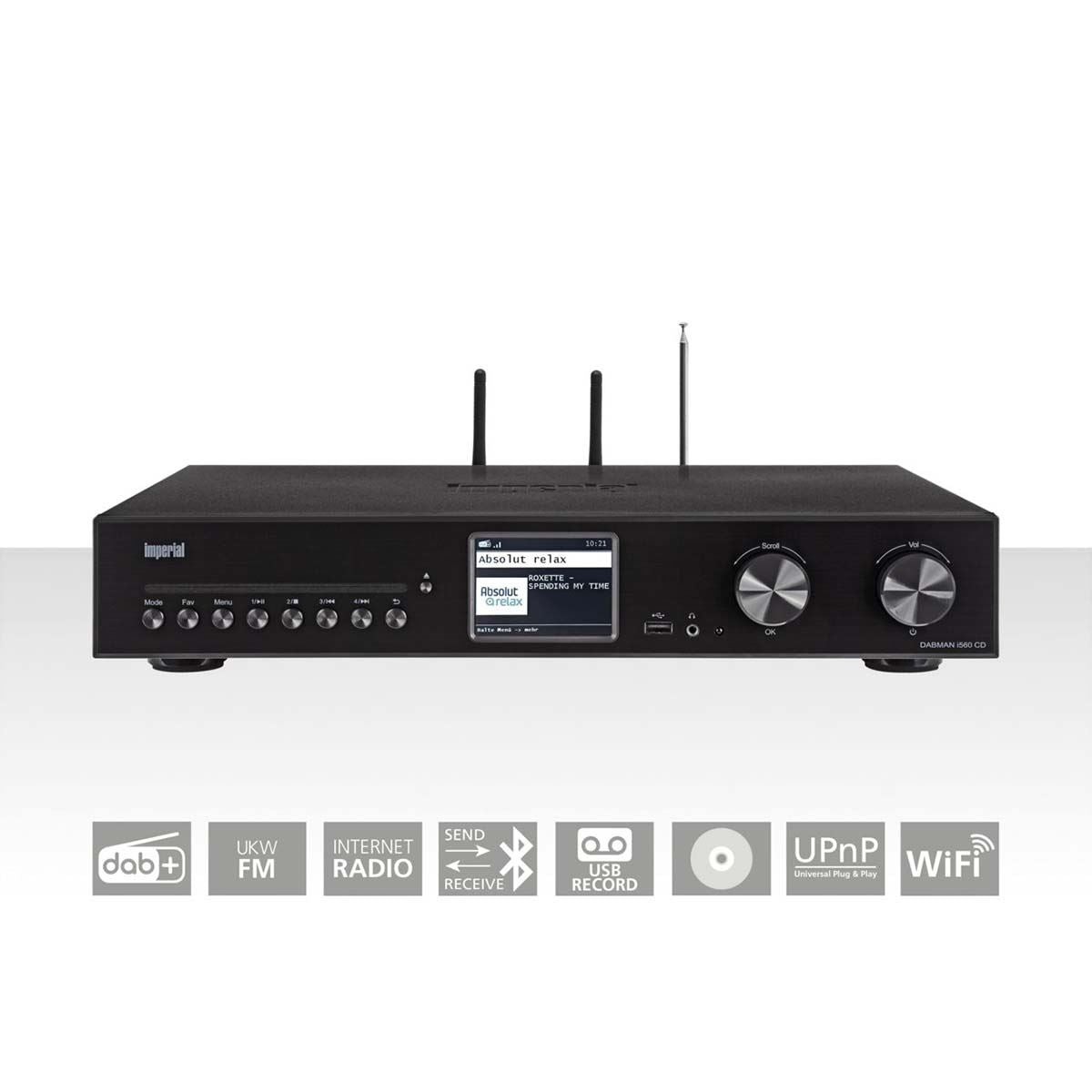 Imperial DABMAN i560 CD All-in-one HiFi System with Amplifier and CD Player DAB+ / FM / Internet / Bluetooth Black