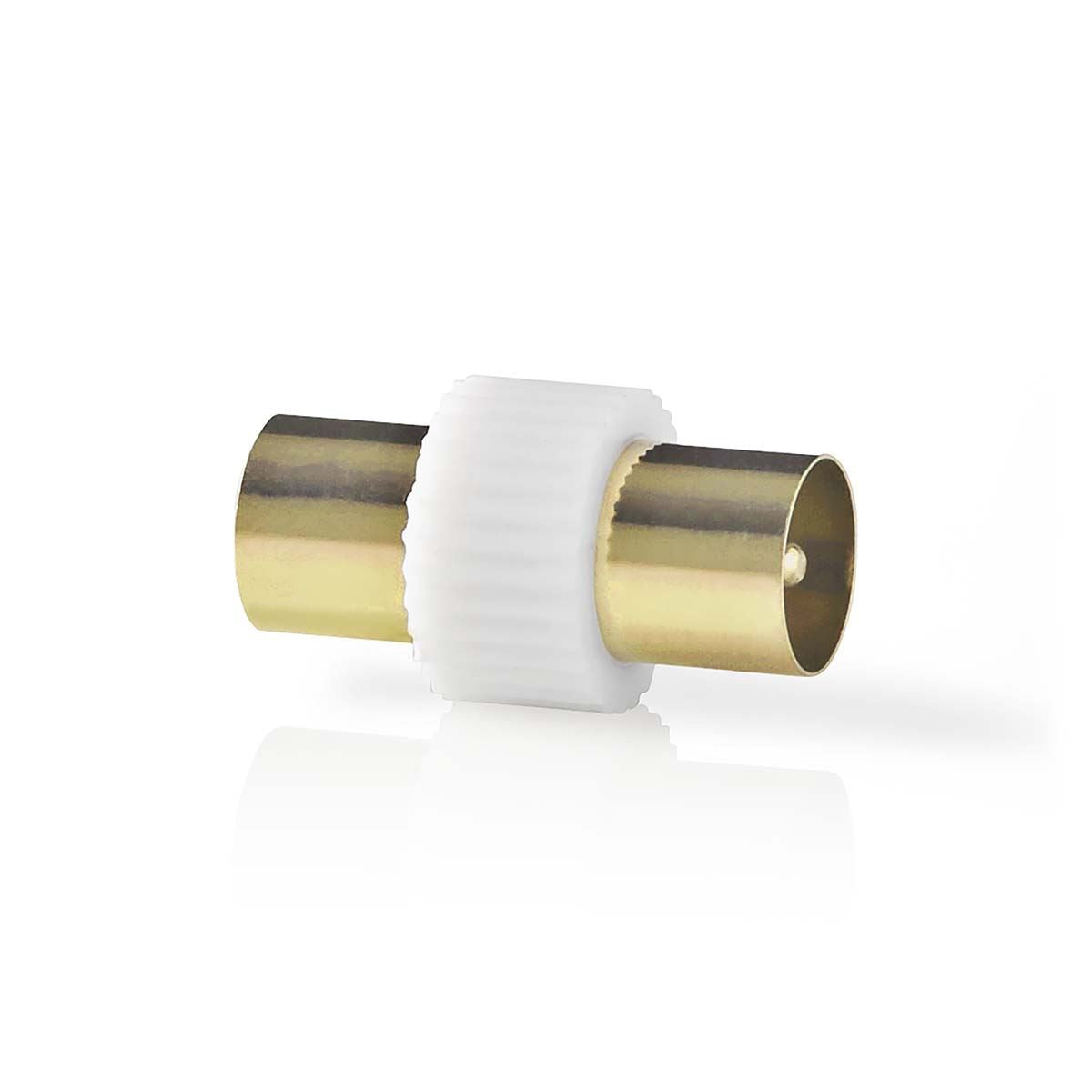 Nedis Satellite & Antenna Adapter | IEC (Coax) Male | IEC (Coax) Male | Gold Plated | 75 Ohm | Straight | Metal / Plastic | White | 1 pcs | Box