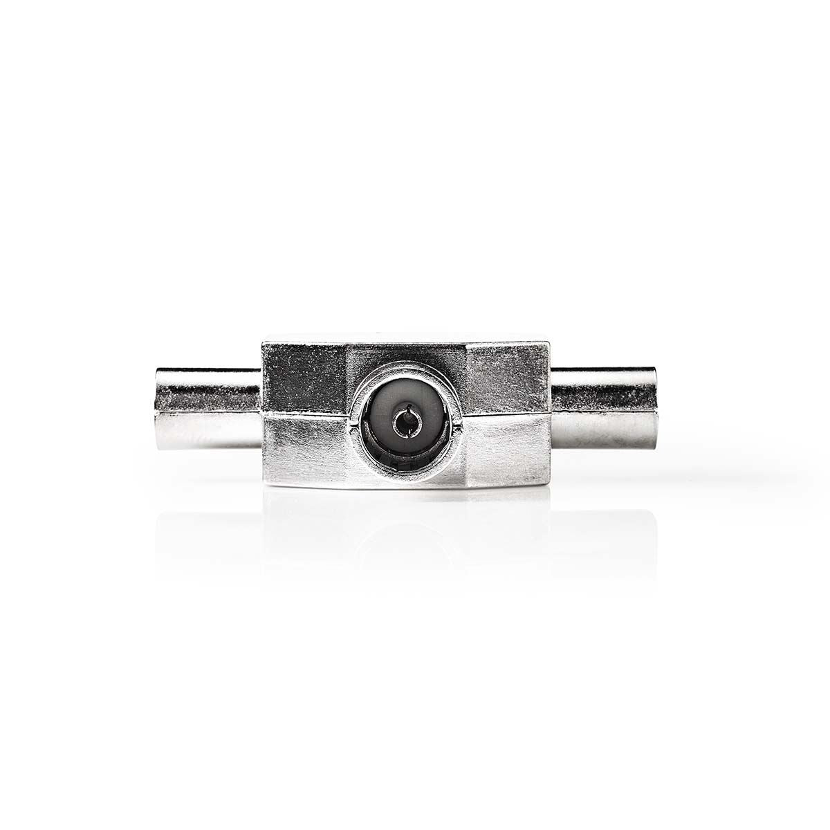Nedis Satellite & Antenna Adapter | 2x Coax Male | IEC (Coax) Female | Nickel Plated | 75 Ohm | T-Splitter | Metal | Silver | 1 pcs | Box