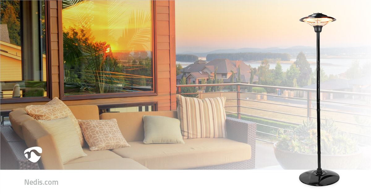Nedis Patio Heater | 1500 W | 1 Heat Setting | Fall over protection | IP34 | Black