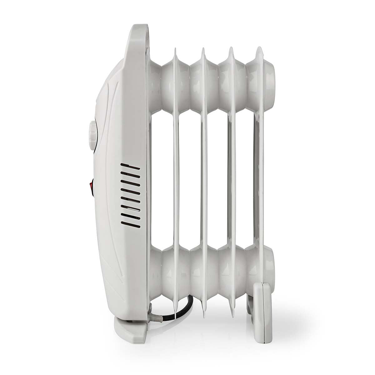 Nedis Mobile Oil Radiator | 500 W | 5 Fins | Adjustable thermostat | 1 Heat Setting | White