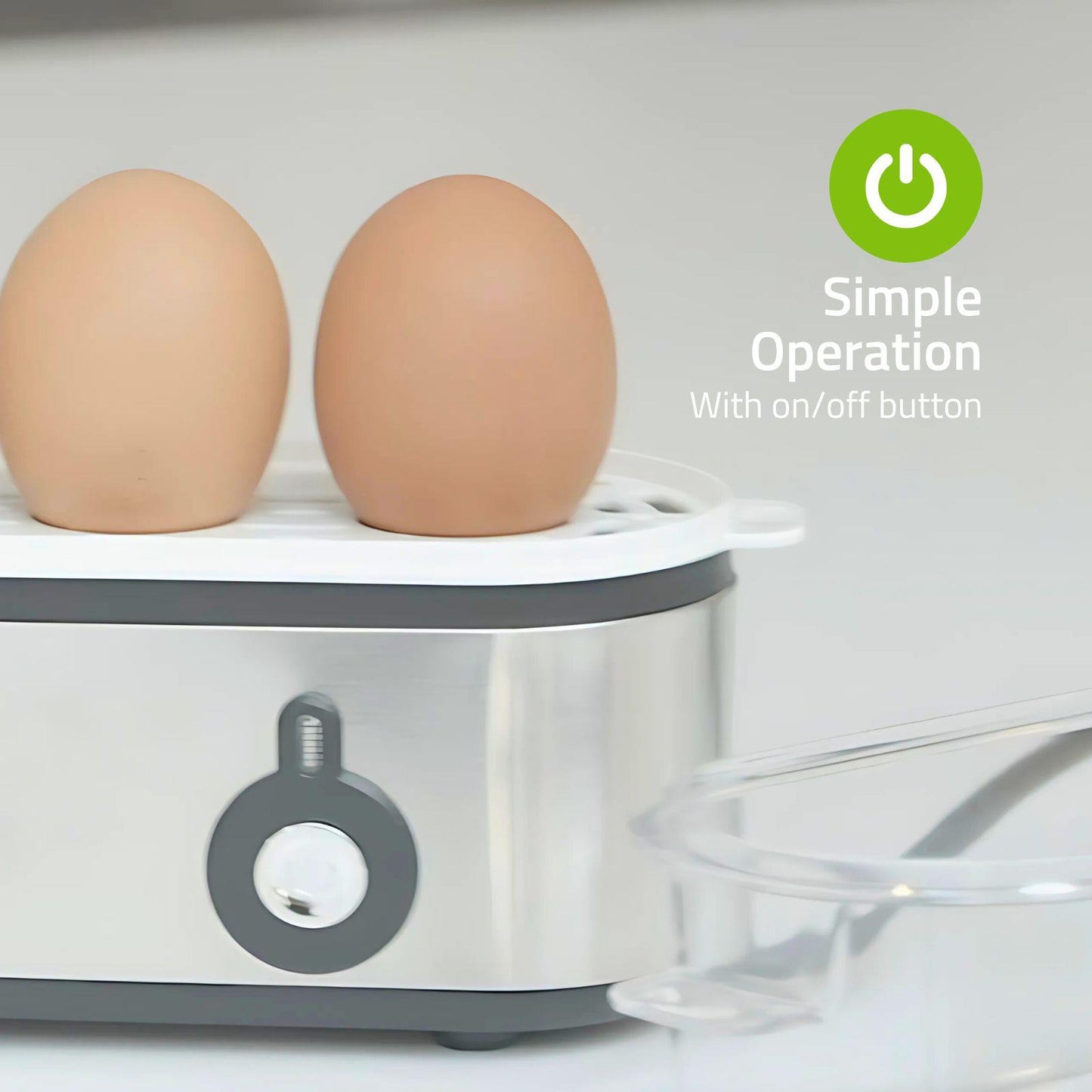 Nedis Egg Boiler | 3 Eggs | Measuring Cup | Aluminium / Black