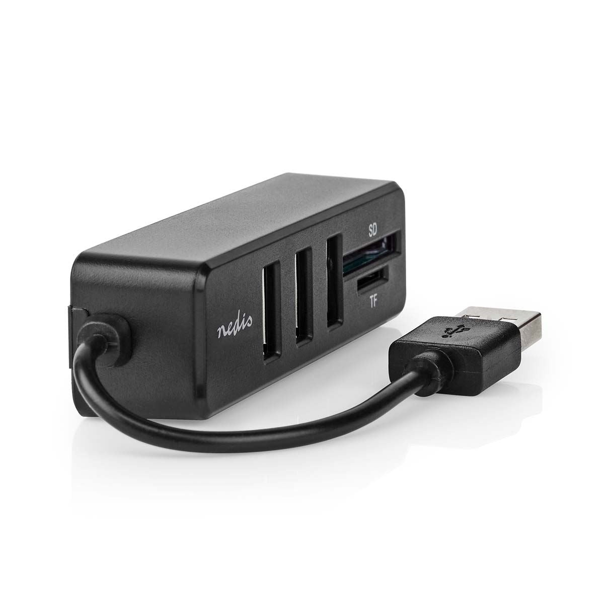 Nedis USB Hub | 1x USB-A | 3x USB A Female | 5 port(s) | USB 2.0 | USB Powered | SD & MicroSD