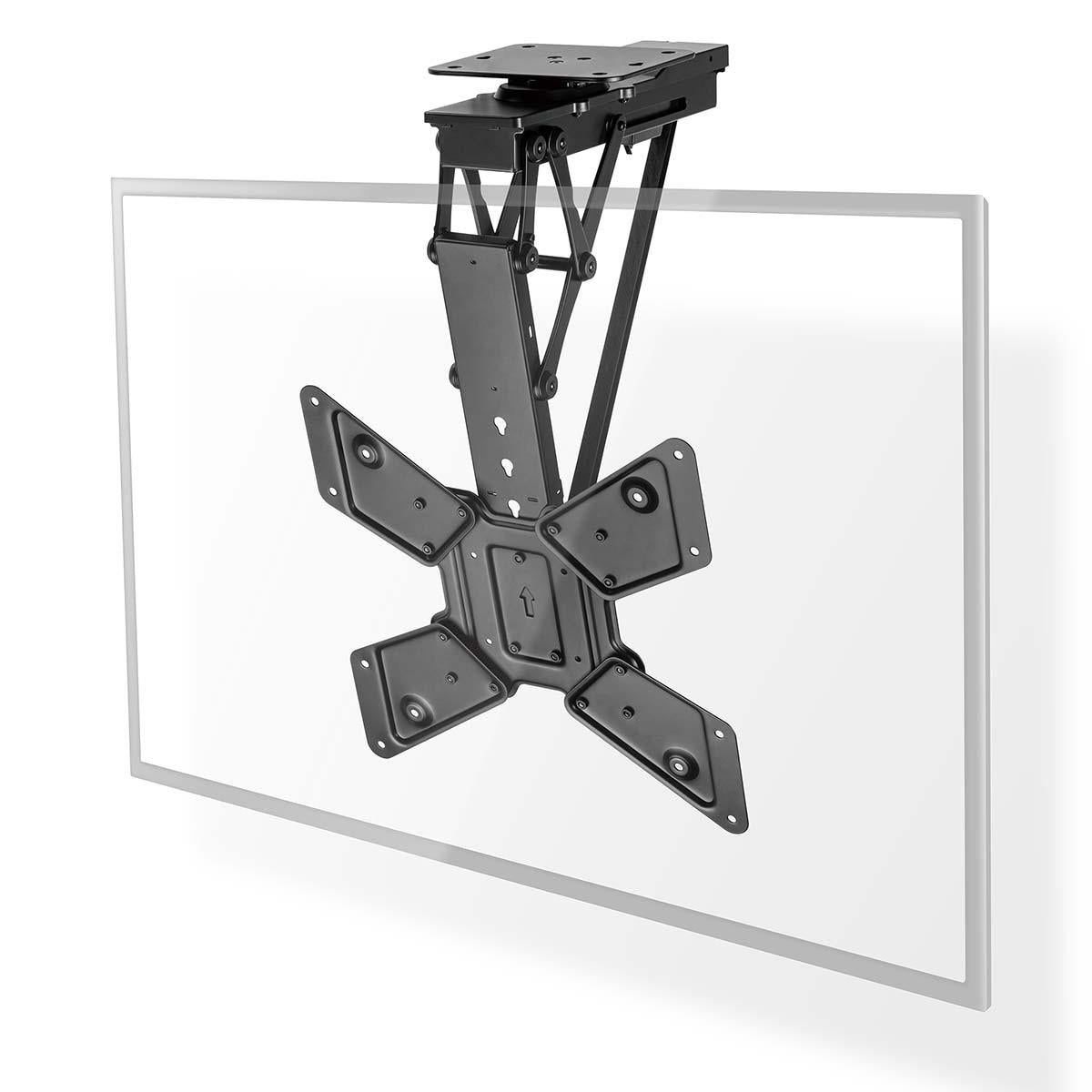 Nedis Motorised TV Ceiling Mount | 23 - 65 " | Maximum supported screen weight: 30 kg | Rotatable | Tiltable | Minimum ceiling distance: 140 mm | Remote controlled | Steel | Black
