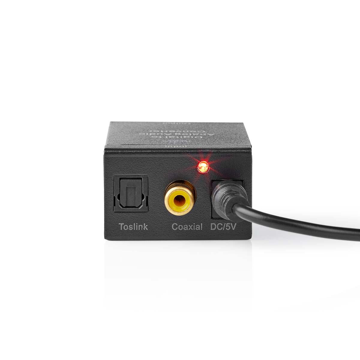 Nedis Digital Audio Converter | 1-way | Connection input: 1x Digital RCA / 1x TosLink | Connection output: 1x (2x RCA) / 1x 3.5 mm | Automatic | Integrated amplifier | Black
