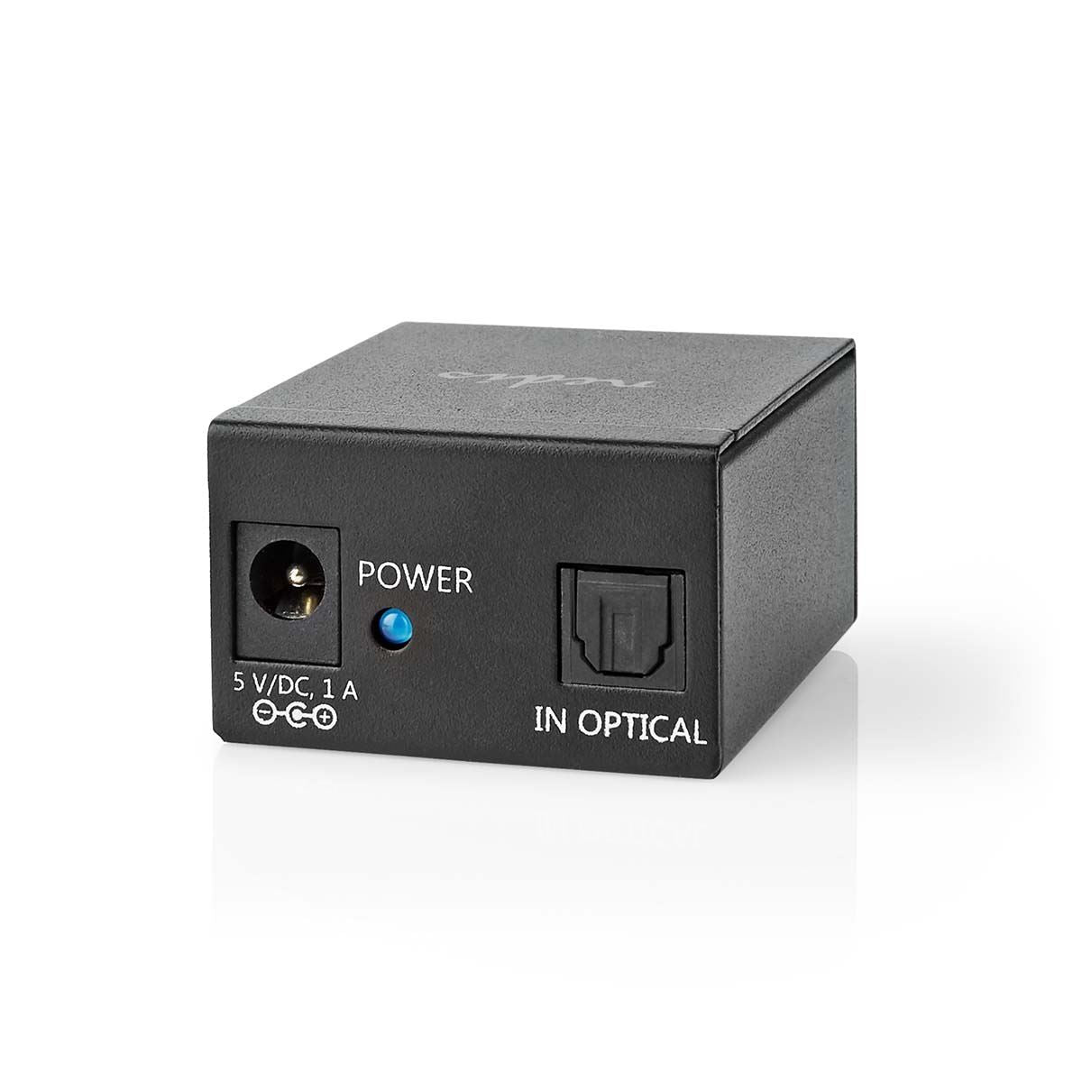 Nedis Digital Audio Splitter | 2-way | Connection input: TosLink Female | Connection output: 2x TosLink | Push Button | Metal | Black