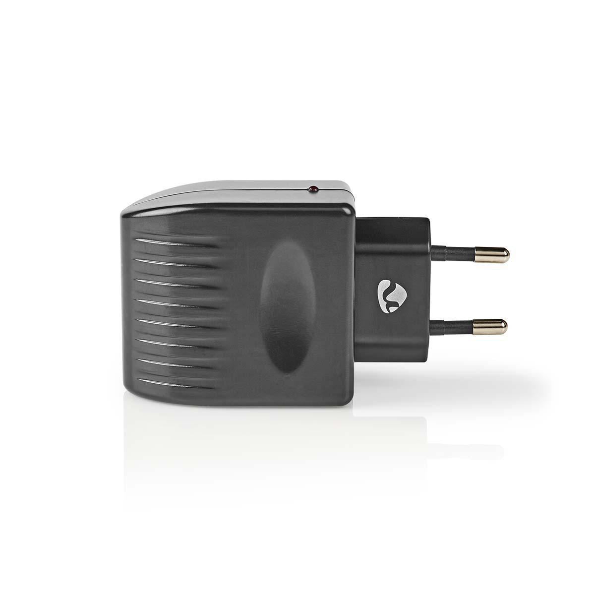Nedis Power Socket Adapter | Type C (CEE 7/16) | 100 - 240 V AC 50/60 Hz | 12 V DC | 6 W | Mains Powered | 0.3 A | Black | Plastic