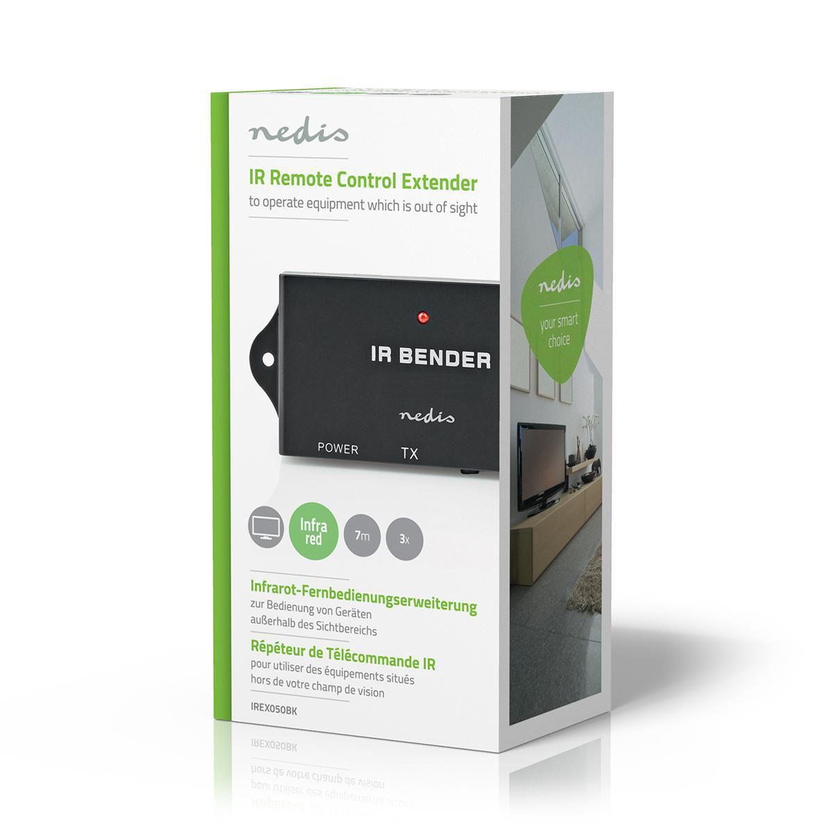 Nedis IR Remote Control Extender | Signal range: 7.0 m | 3 Devices | ABS | Black