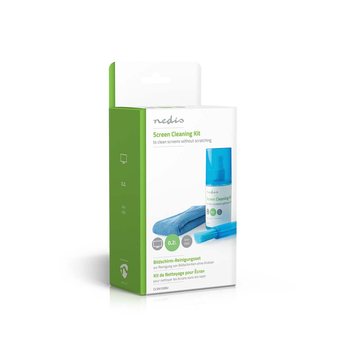 Nedis Screen Cleaner | Spray | 200 ml | Notebook / Smartphone / Tablet / TV Screen | Wiper included