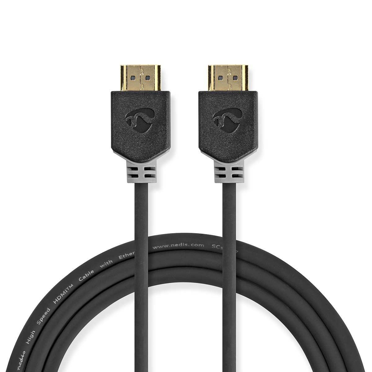 Nedis Ultra High Speed HDMI™ Cable | HDMI™ Connector | HDMI™ Connector | 8K@60Hz | 48 Gbps | 1.00 m | Round | 6.0 mm | Anthracite | Window Box