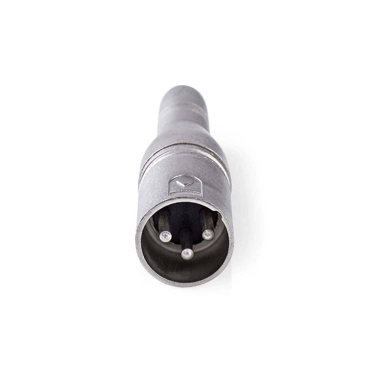 Nedis XLR Adapter | XLR 3-Pin Male | 6.35 mm Female | Nickel Plated | Straight | Metal | Silver | 10 pcs | Box
