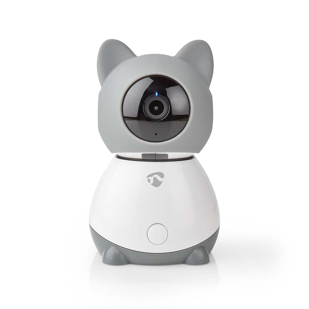 Nedis SmartLife Indoor Camera | Wi-Fi | Full HD 1080p | Pan tilt | Cloud Storage (optional) / microSD (not included) | With motion sensor | Night vision | Grey / White