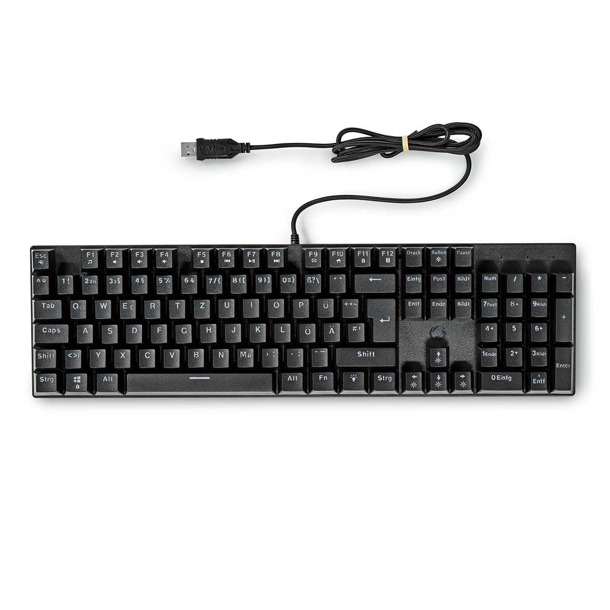 Nedis Wired Gaming Keyboard | USB Type-A | Mechanical Keys | LED | German | DE Layout | USB Powered | Power cable length: 1.50 m | Gaming
