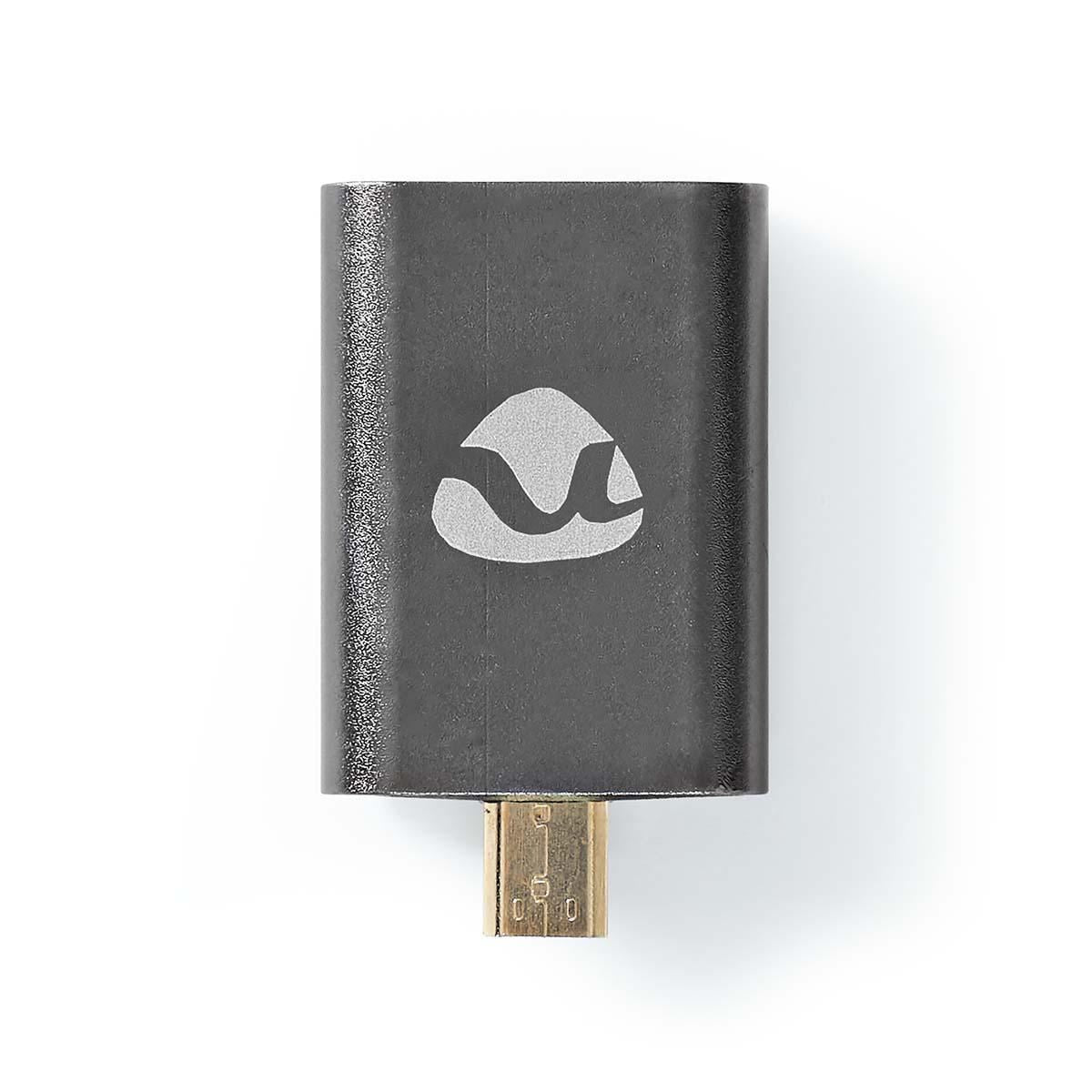 Nedis HDMI™ Adapter | HDMI™ Male / HDMI™ Micro Connector | HDMI™ Output | Gold Plated | Straight | Aluminium | Gun Metal Grey | 1 pcs | Cover Window Box