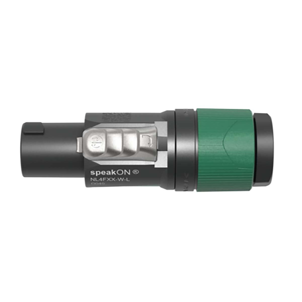 Neutrik 4 pole speakON cable connector, screw terminal assembly, chuck type strain relief for cable diameters 10 to 16 mm