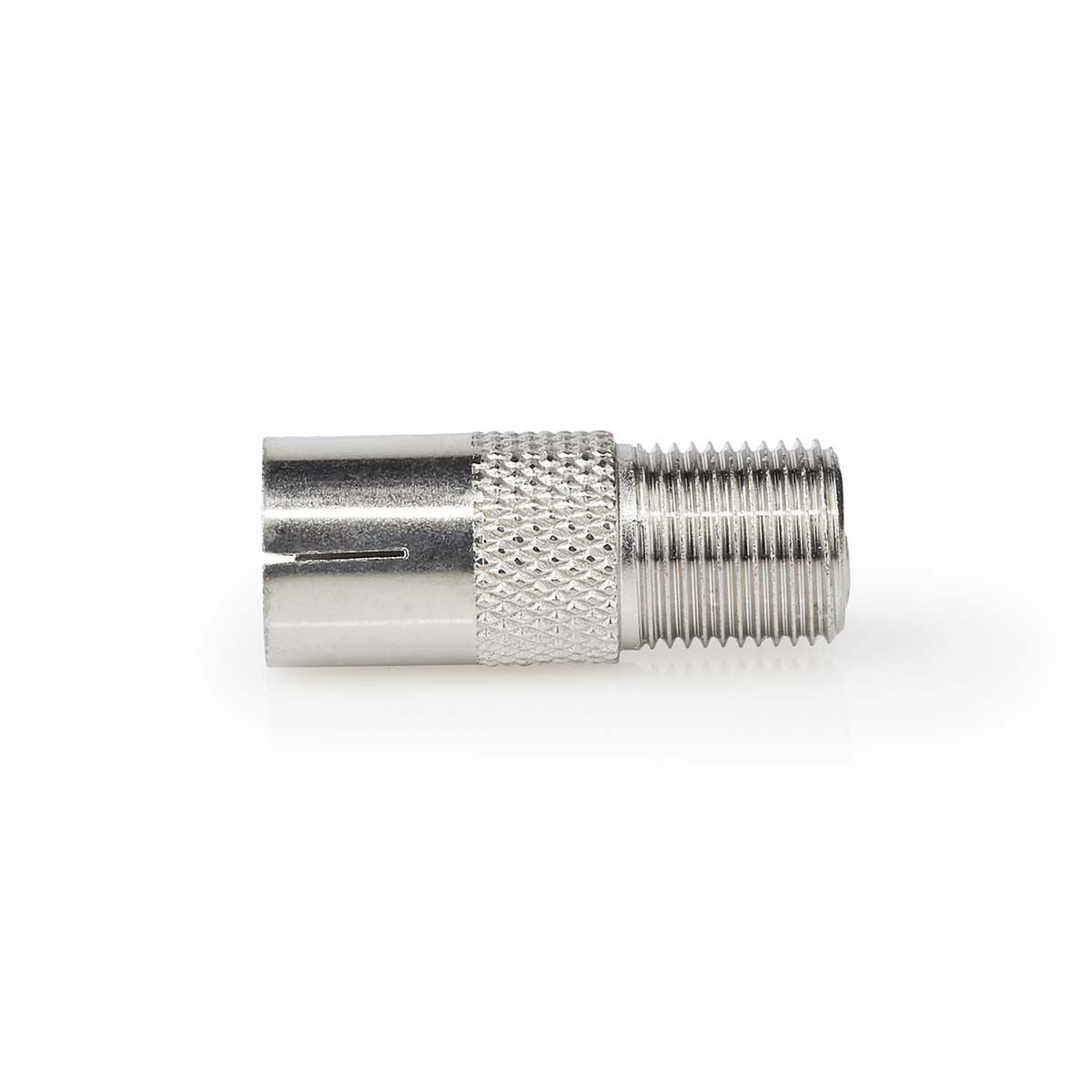 Nedis Satellite & Antenna Adapter | F Female | IEC (Coax) Female | Nickel Plated | 75 Ohm | Straight | Metal | Silver | 1 pcs | Box