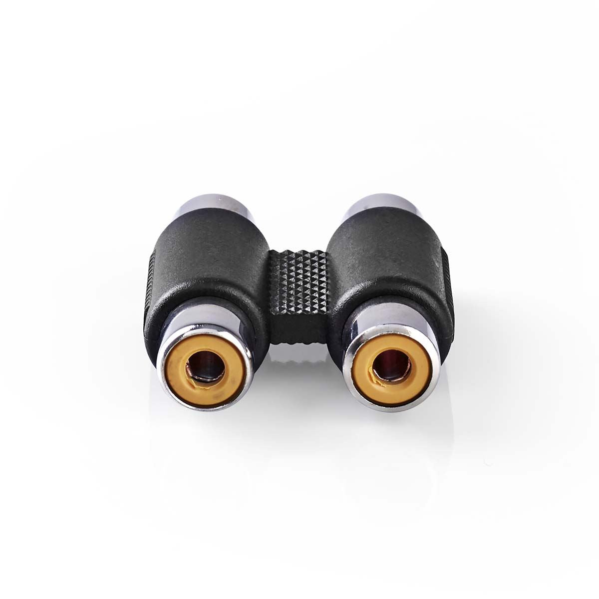 Nedis Stereo Audio Adapter | 2x RCA Female | 2x RCA Female | Nickel Plated | Straight | ABS | Black | 1 pcs | Box