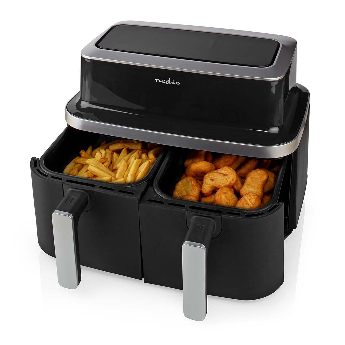 Nedis Hot Air Fryer | 2x4.2 l | Timer: 60 min | Number of preset programs: 10 | Digital