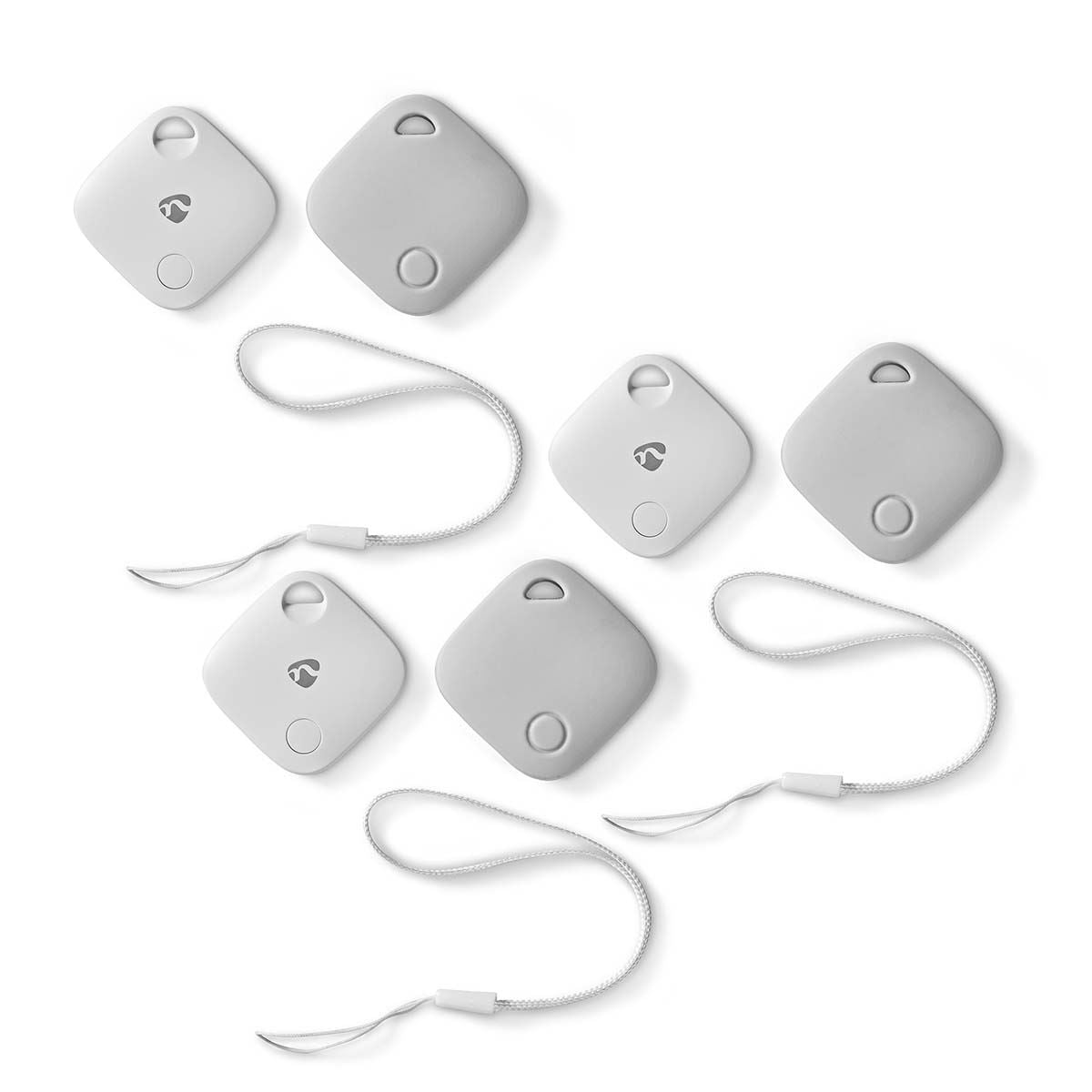 Nedis Key Finder | Compatible with: Apple Find My App | Battery Powered | 3x CR2032 | Batteries included | Bluetooth® version: 5.1 | Battery life up to: 1 year | White | 3 pcs