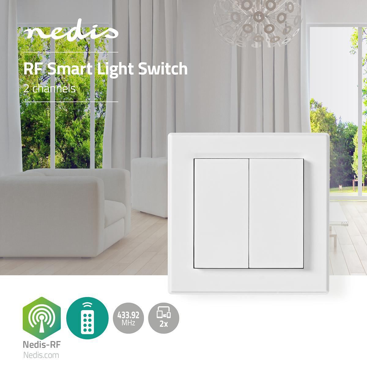 Nedis RF Dual Wall Switch | 433 MHz Remote Operation