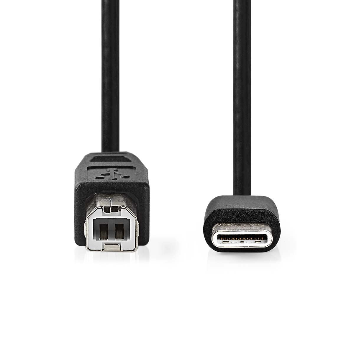 Nedis USB Cable | USB 2.0 | USB-C™ Male | USB-B Male | 480 Mbps | Nickel Plated | 1.00 m | Round | PVC | Black | Label
