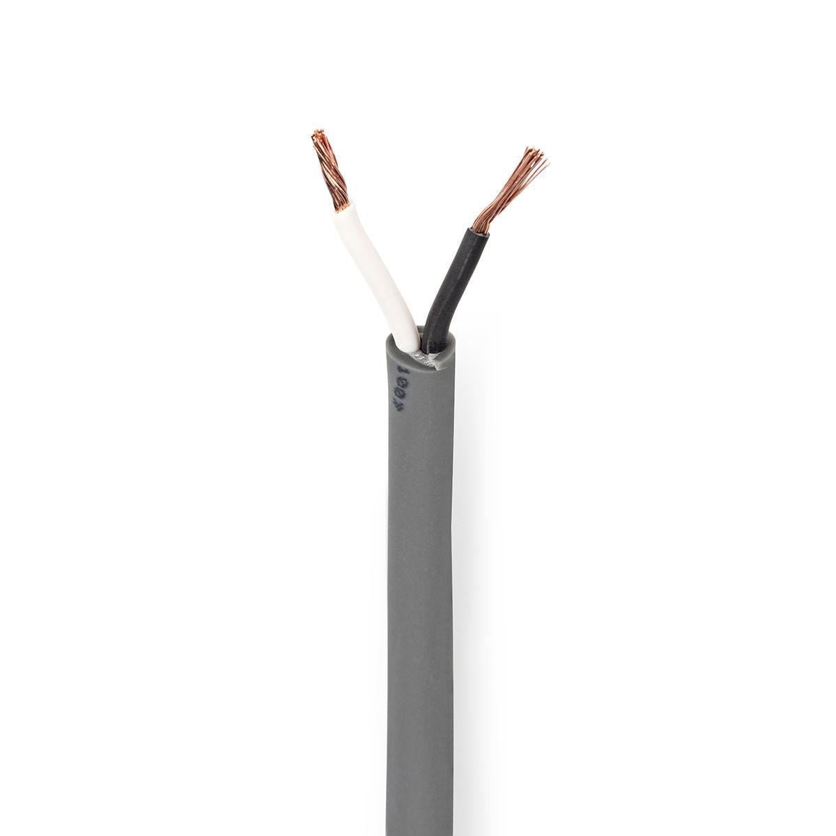 Nedis Speaker Cable | 2 x 1.50 mm² | Copper | 100.0 m | Round | PVC | Dark Grey | Reel