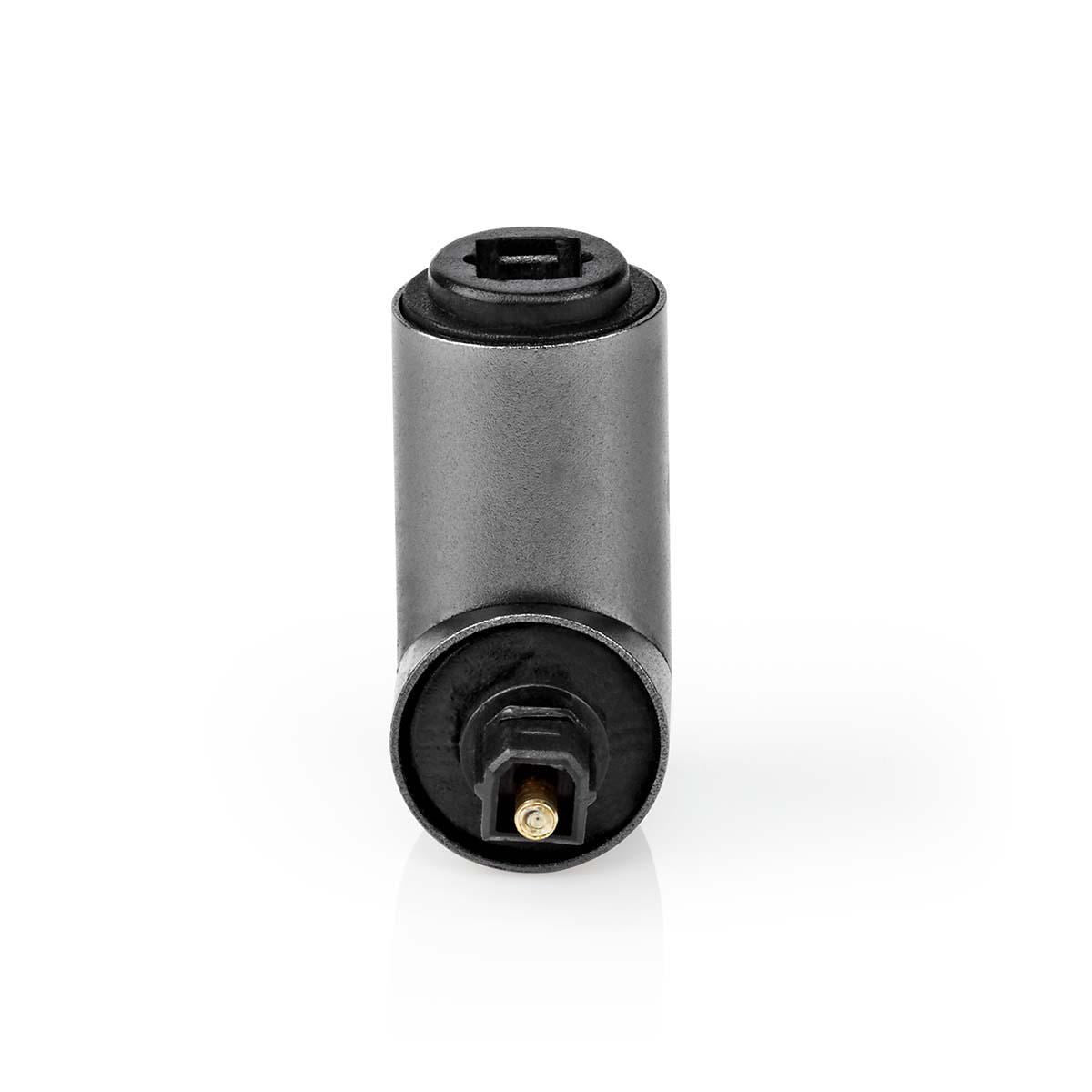 Nedis TosLink Adapter | TosLink Female | TosLink Male | Angled 90° | Aluminium | Gun Metal Grey | 1 pcs | Box