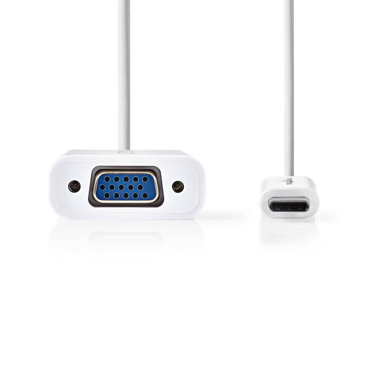 Nedis USB-C™ Adapter | USB 3.2 Gen 1 | USB-C™ Male | VGA Female | 1080p | 5 Gbps | 0.20 m | Round | Nickel Plated | PVC | White | Polybag